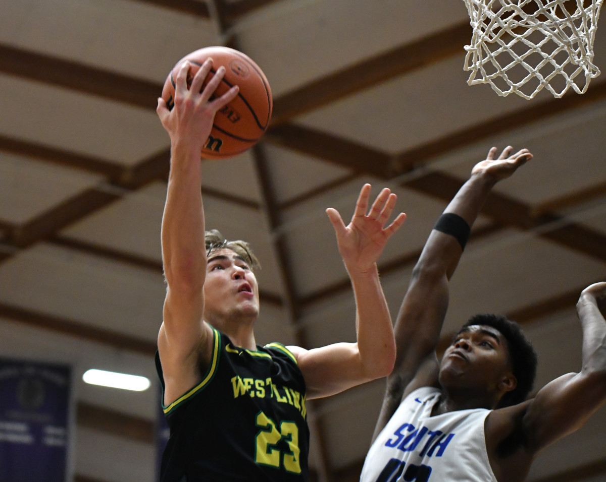 West Linn South Medford boys basketball Taylor Balkom 10